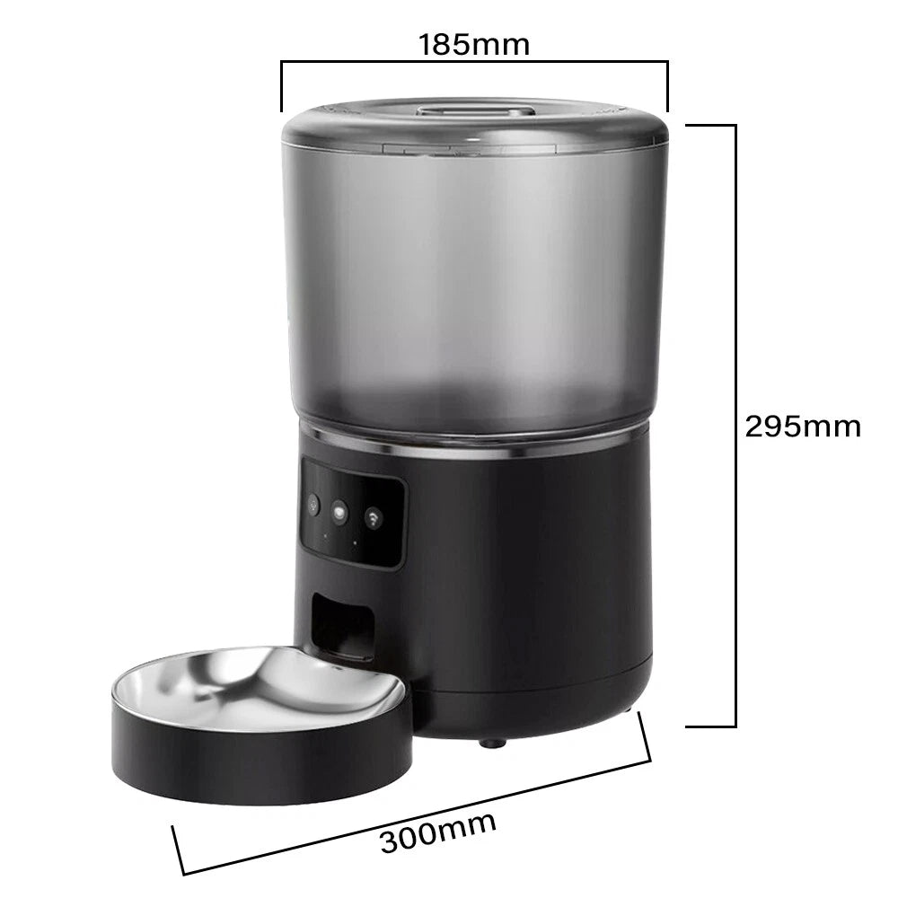 Automatic Pet Feeder – 4L WiFi Smart Dry Food Dispenser for Dogs & Cats