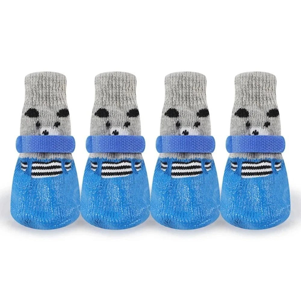 Anti-Slip Dog Boots — Cute Bear Face Cotton Pet Shoes for Small Dogs & Puppies