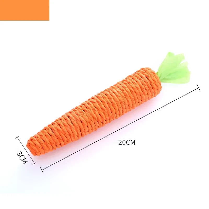 Carrot Cat Toy — Chew, Scratcher & Dental Toy with Built-In Ringer