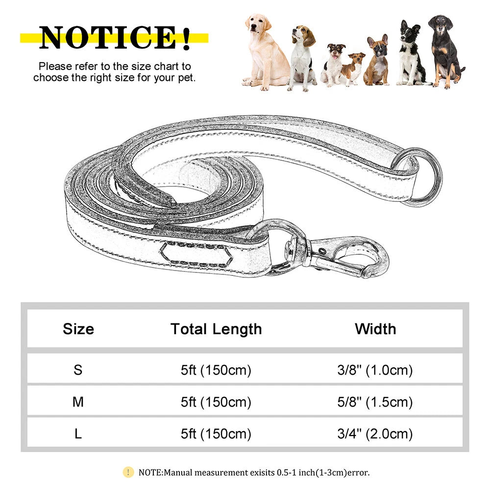 Genuine Leather Dog Lead – Strong Walking & Training Leash