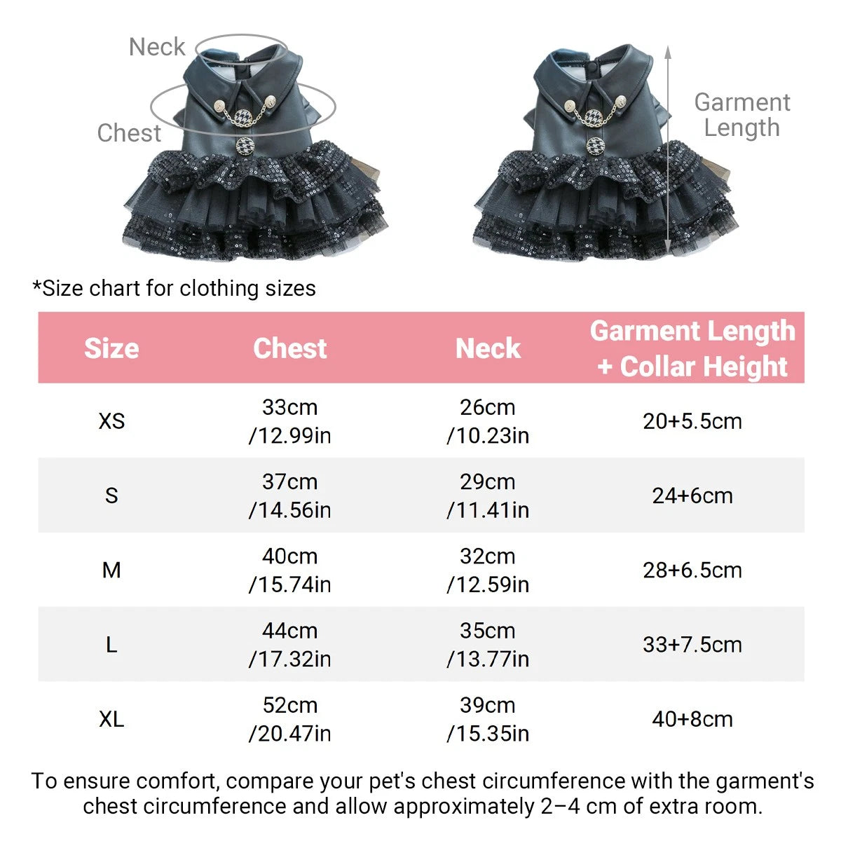 Elegant Faux Leather Pet Skirt — Ruffled Sequin Outfit for Dogs & Cats