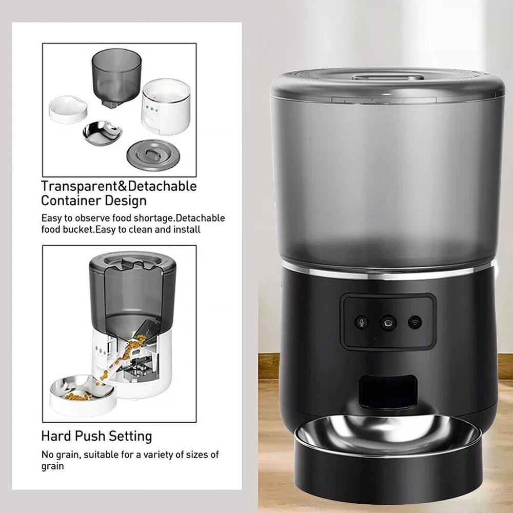 Automatic Pet Feeder – 4L WiFi Smart Dry Food Dispenser for Dogs & Cats