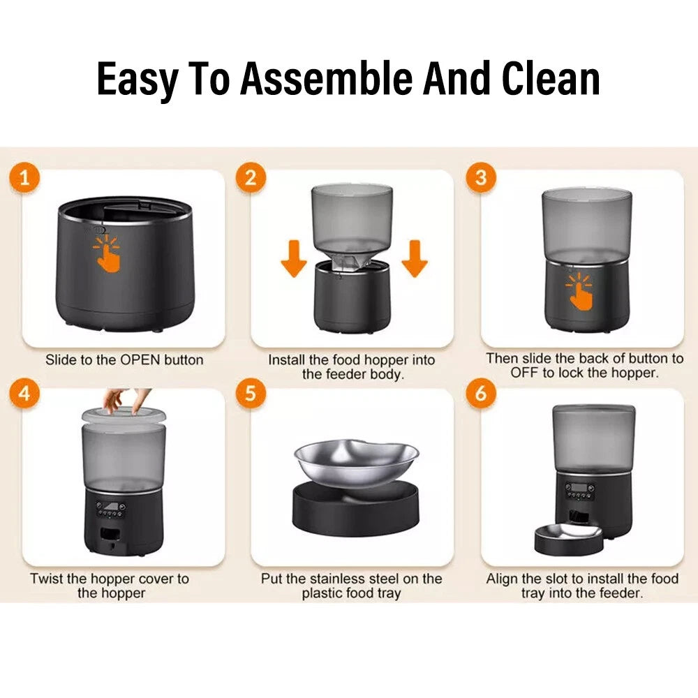 Automatic Pet Feeder – 4L WiFi Smart Dry Food Dispenser for Dogs & Cats
