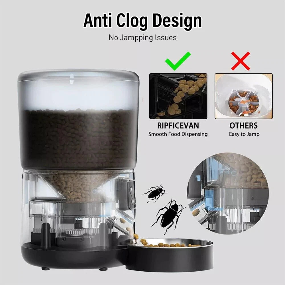 Automatic Pet Feeder – 4L WiFi Smart Dry Food Dispenser for Dogs & Cats