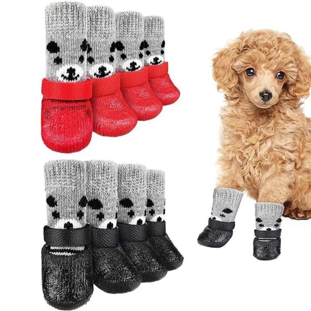 Anti-Slip Dog Boots — Cute Bear Face Cotton Pet Shoes for Small Dogs & Puppies