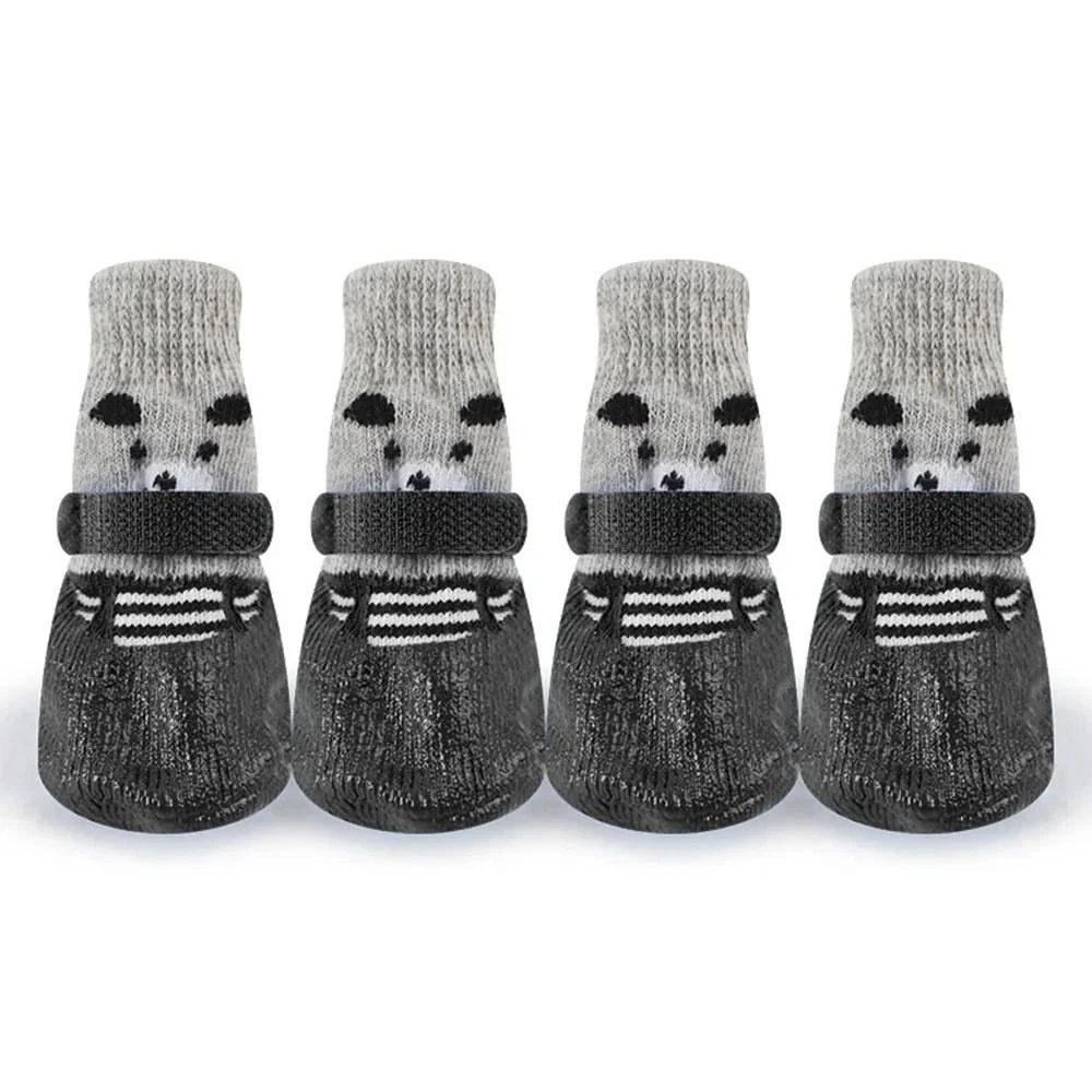 Anti-Slip Dog Boots — Cute Bear Face Cotton Pet Shoes for Small Dogs & Puppies