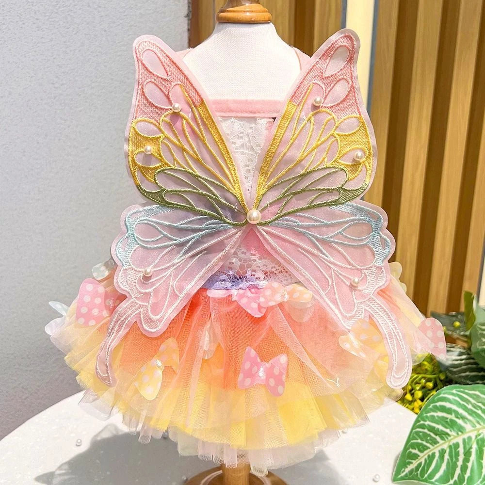 Butterfly Princess Pet Dress — Beautiful Rainbow Dress for Dogs & Cats