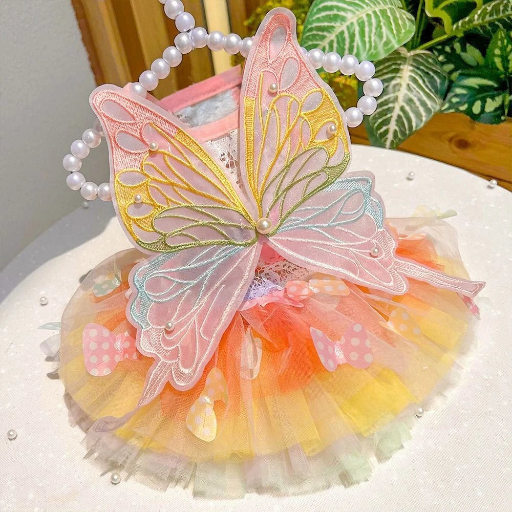 Butterfly Princess Pet Dress — Beautiful Rainbow Dress for Dogs & Cats