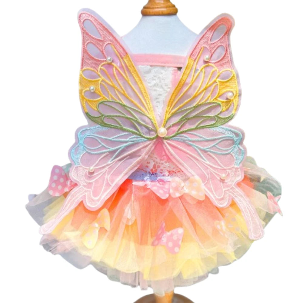 Butterfly Princess Pet Dress — Beautiful Rainbow Dress for Dogs & Cats