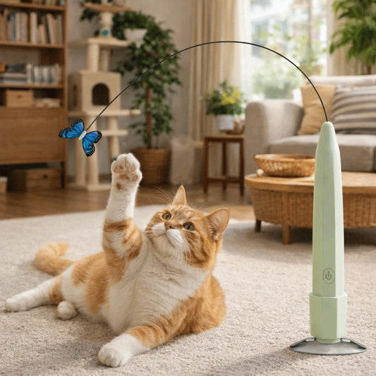 360° Automatic Cat Teaser — Rotating Electric Butterfly Toy for Indoor Play