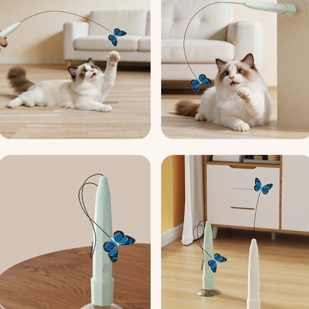 360° Automatic Cat Teaser — Rotating Electric Butterfly Toy for Indoor Play