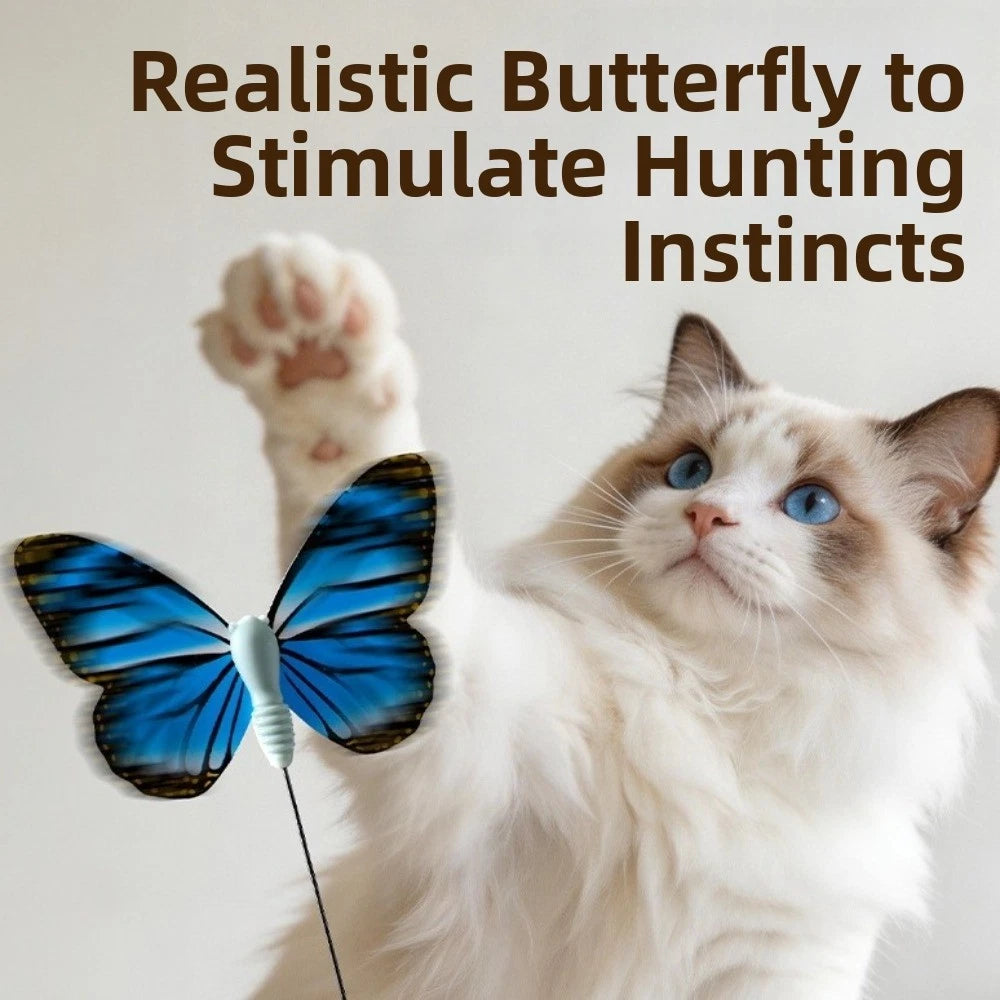 360° Automatic Cat Teaser — Rotating Electric Butterfly Toy for Indoor Play