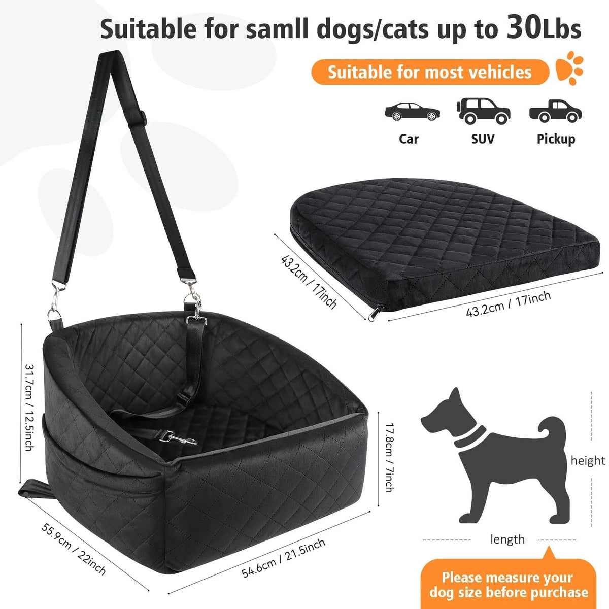 Cosy Dog Car Seat — Secure Booster Seat for Small & Medium Dogs