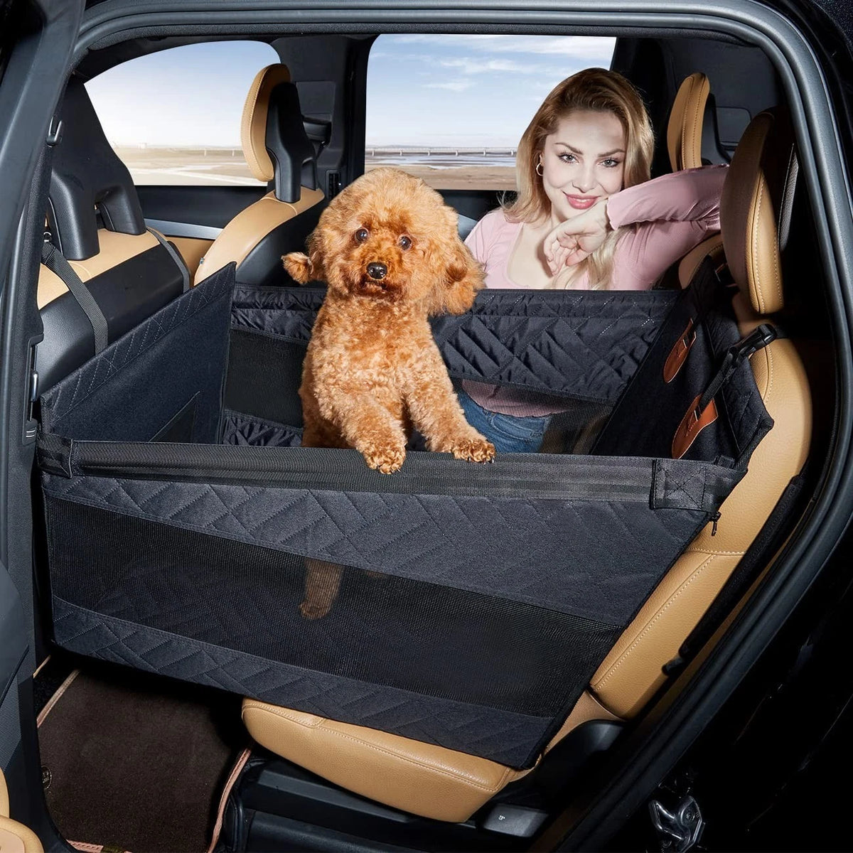 Dog Car Seat — Comfortable Back Seat Booster Seat for Small, Medium & Large Dogs