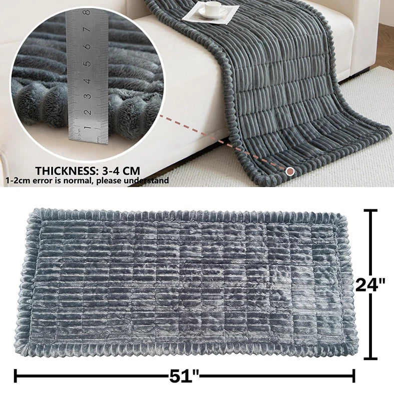Plush Dog Car Seat Mat — Washable Flannel Cushion for Back Seat Travel