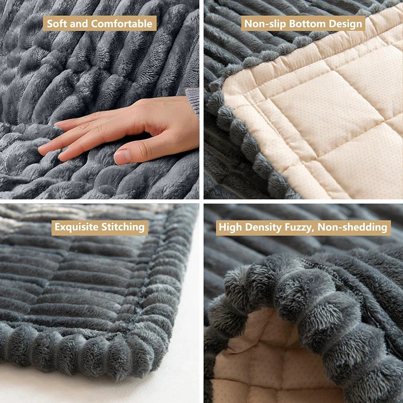 Plush Dog Car Seat Mat — Washable Flannel Cushion for Back Seat Travel