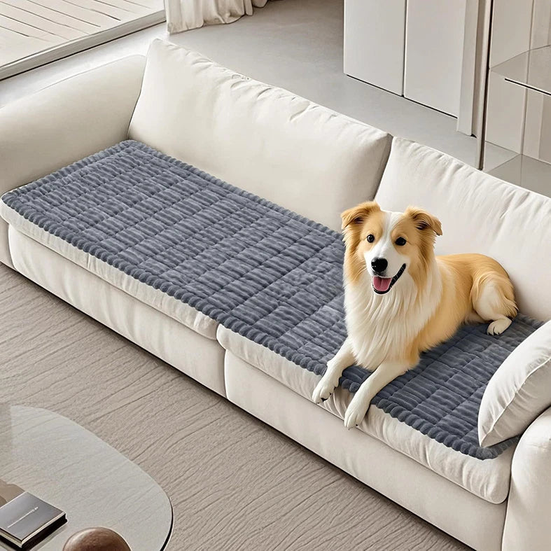 Plush Dog Car Seat Mat — Washable Flannel Cushion for Back Seat Travel