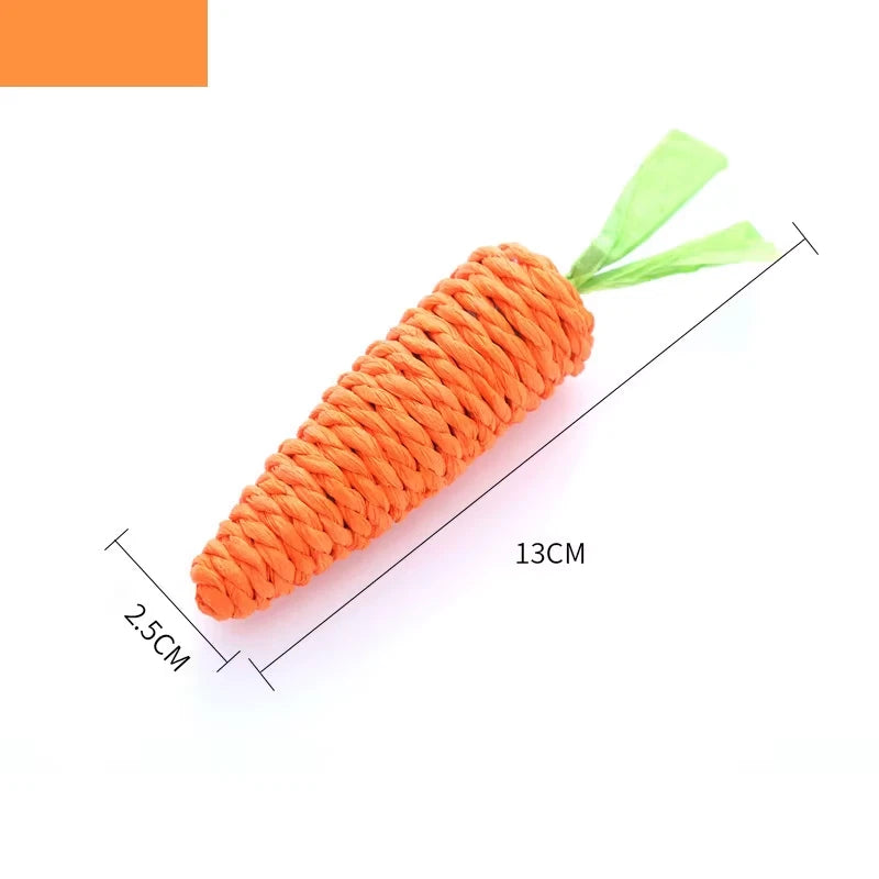 Carrot Cat Toy — Chew, Scratcher & Dental Toy with Built-In Ringer