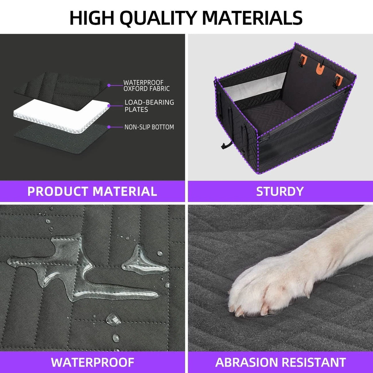 Dog Car Seat — Comfortable Back Seat Booster Seat for Small, Medium & Large Dogs