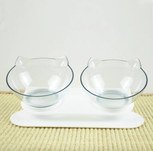 Elevated Cat Feeding Station – Double Food & Water Bowls