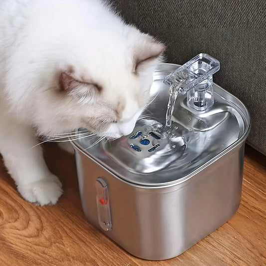 2.2L Cat Water Fountain – Stainless Steel Automatic Drinking Dispenser