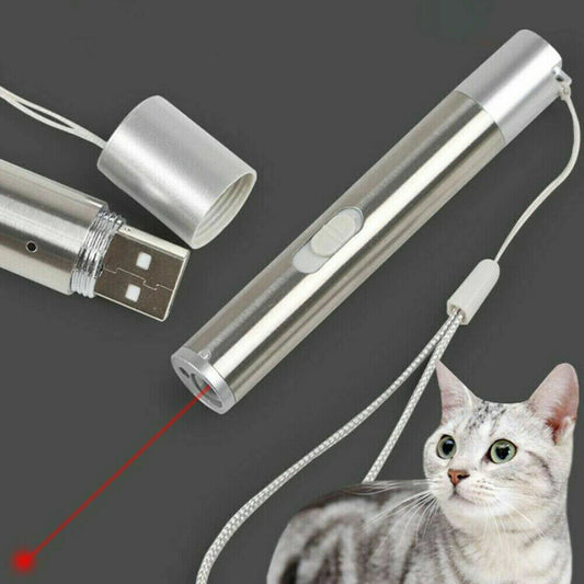 3-in-1 Interactive Cat Toy — Rechargeable Laser Pointer & LED Torch for Cats