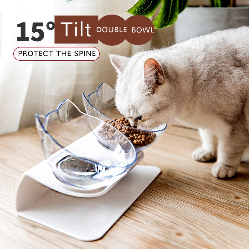 Elevated Cat Feeding Station – Double Food & Water Bowls