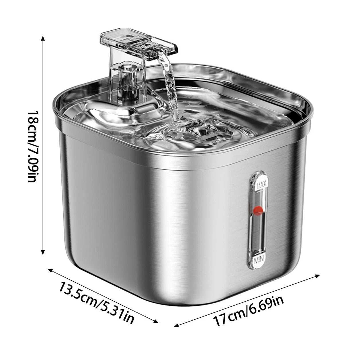 2.2L Cat Water Fountain – Stainless Steel Automatic Drinking Dispenser