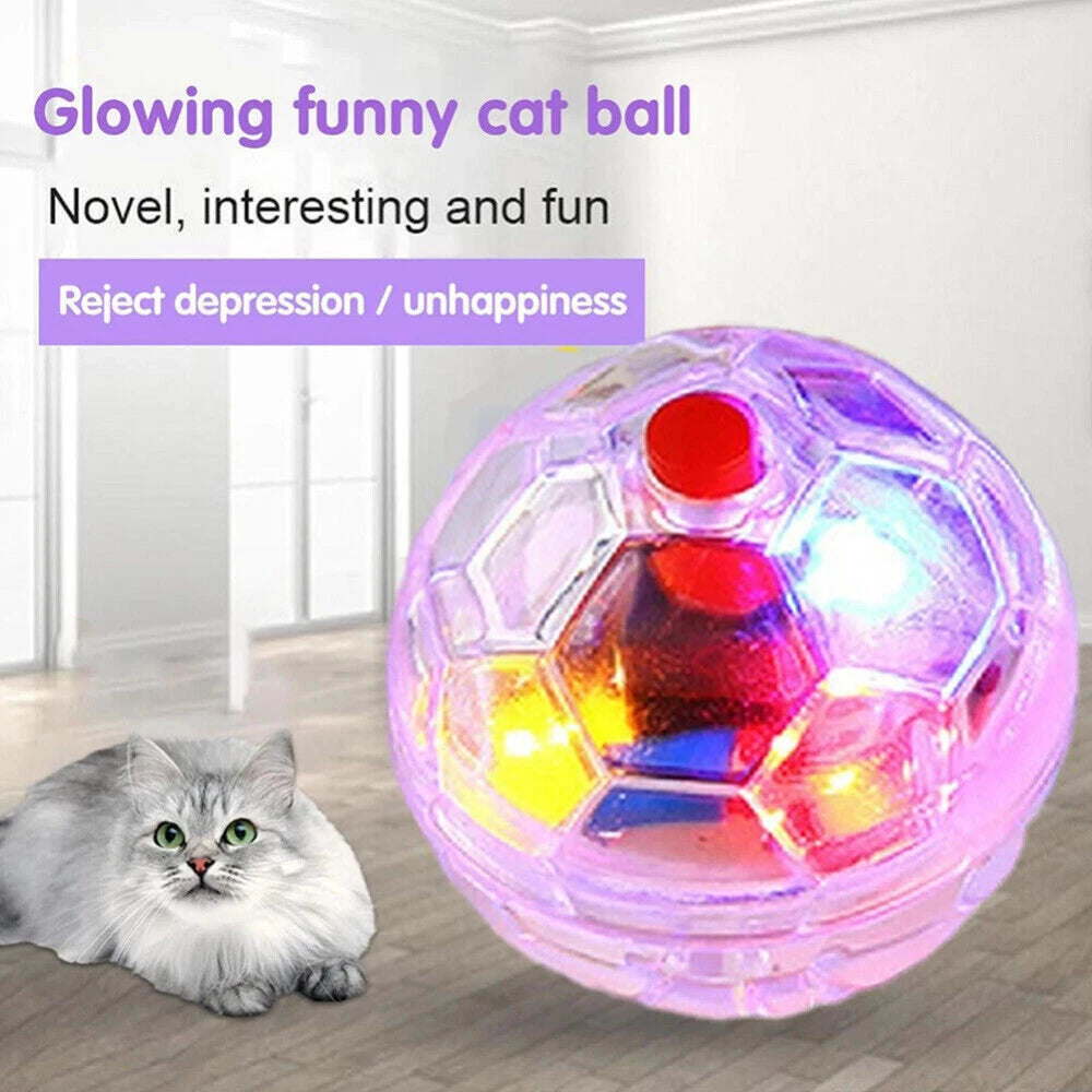 LED Light-Up Cat Balls — Motion Activated Interactive Toy for Cats & Kittens