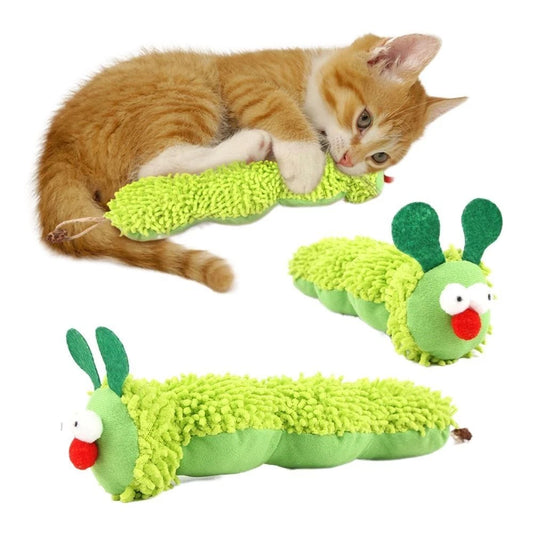 Caterpillar Plush Catnip Toy — Interactive Chew & Play Toy for Cats