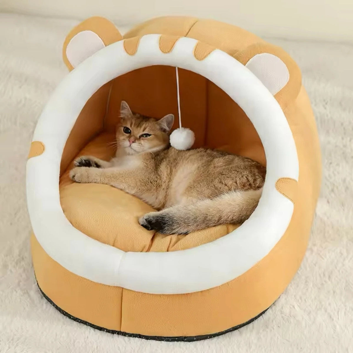 Cosy Warm Cat House — Plush Kitten Cave Bed & Sleeping Basket