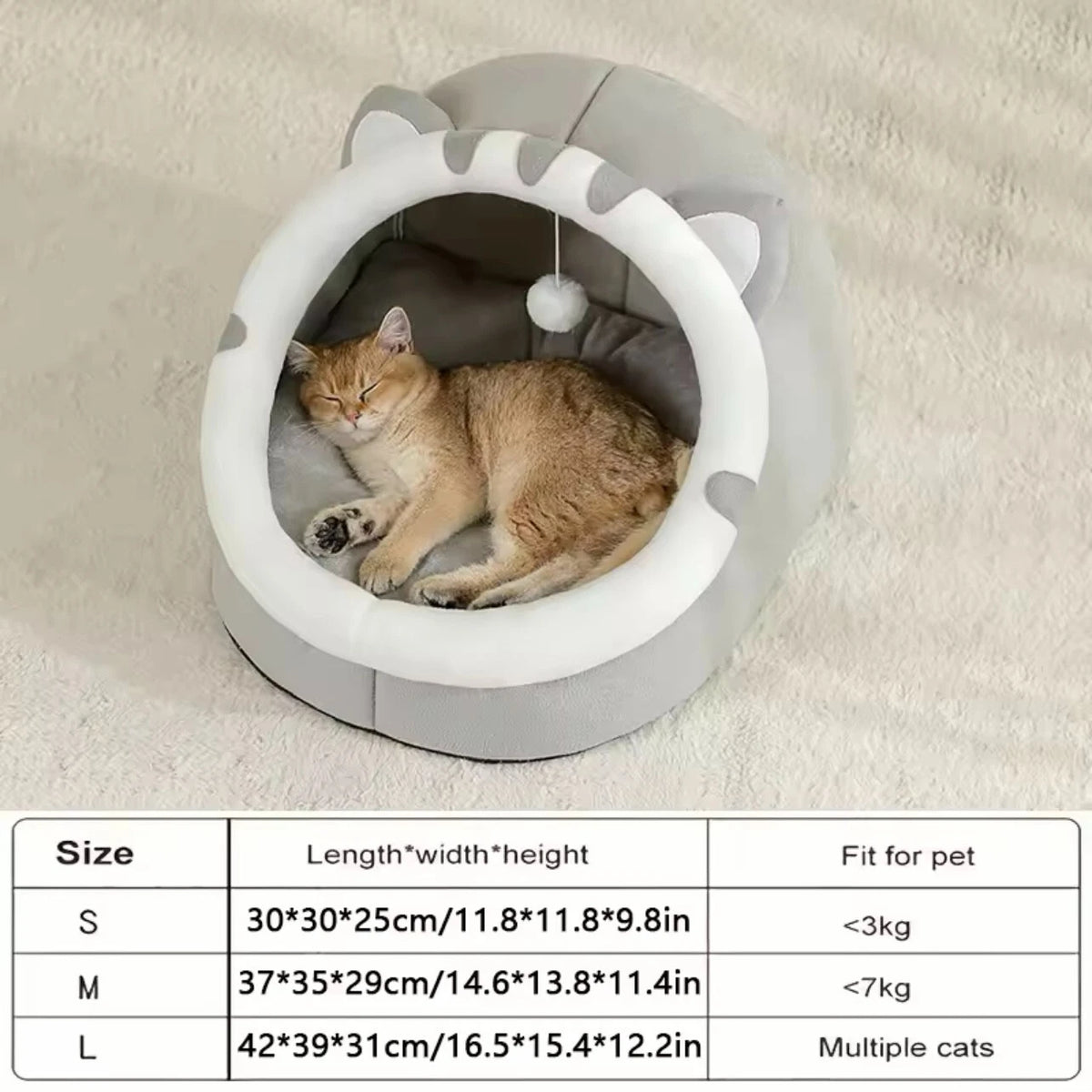 Cosy Warm Cat House — Plush Kitten Cave Bed & Sleeping Basket