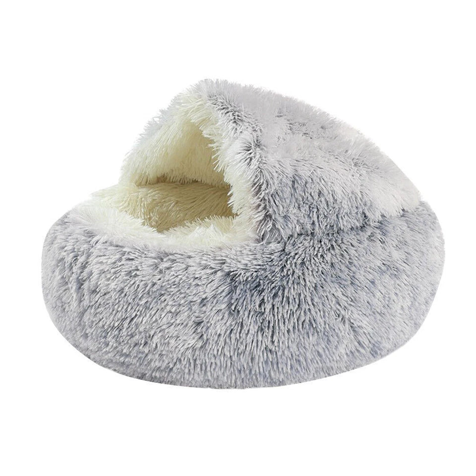 Cosy Plush Cat Cave — Warm Kitten Igloo Bed for Sleeping & Snuggling
