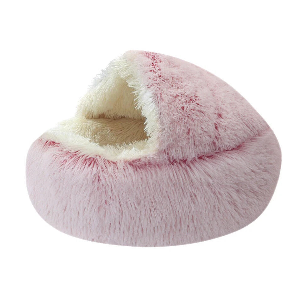 Cosy Plush Cat Cave — Warm Kitten Igloo Bed for Sleeping & Snuggling