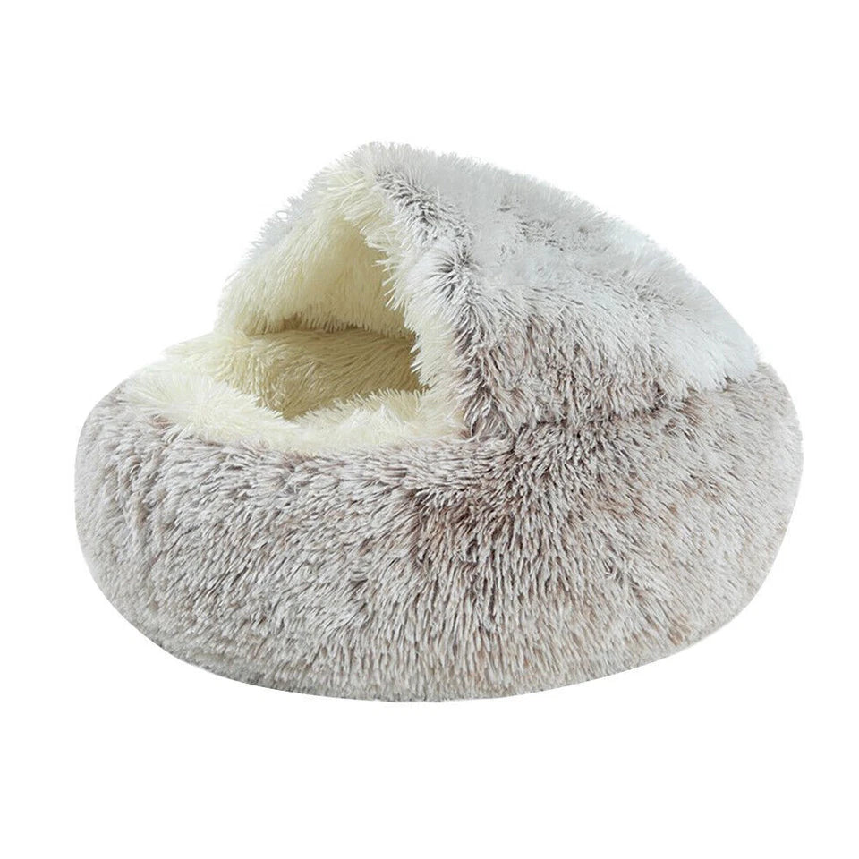 Cosy Plush Cat Cave — Warm Kitten Igloo Bed for Sleeping & Snuggling