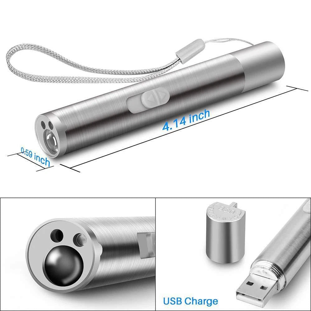 3-in-1 Interactive Cat Toy — Rechargeable Laser Pointer & LED Torch for Cats