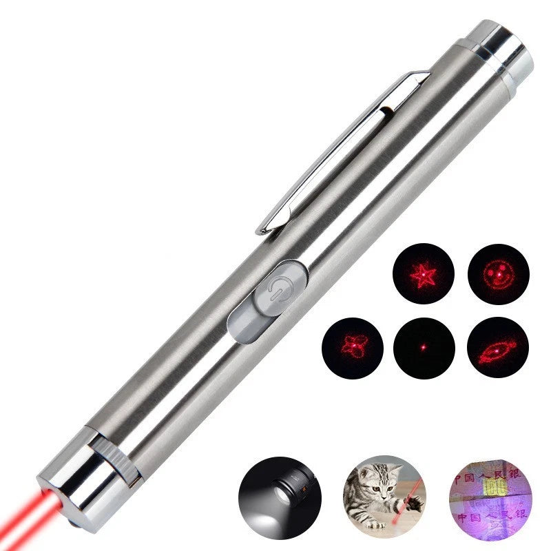 3-in-1 Interactive Cat Toy — Rechargeable Laser Pointer & LED Torch for Cats