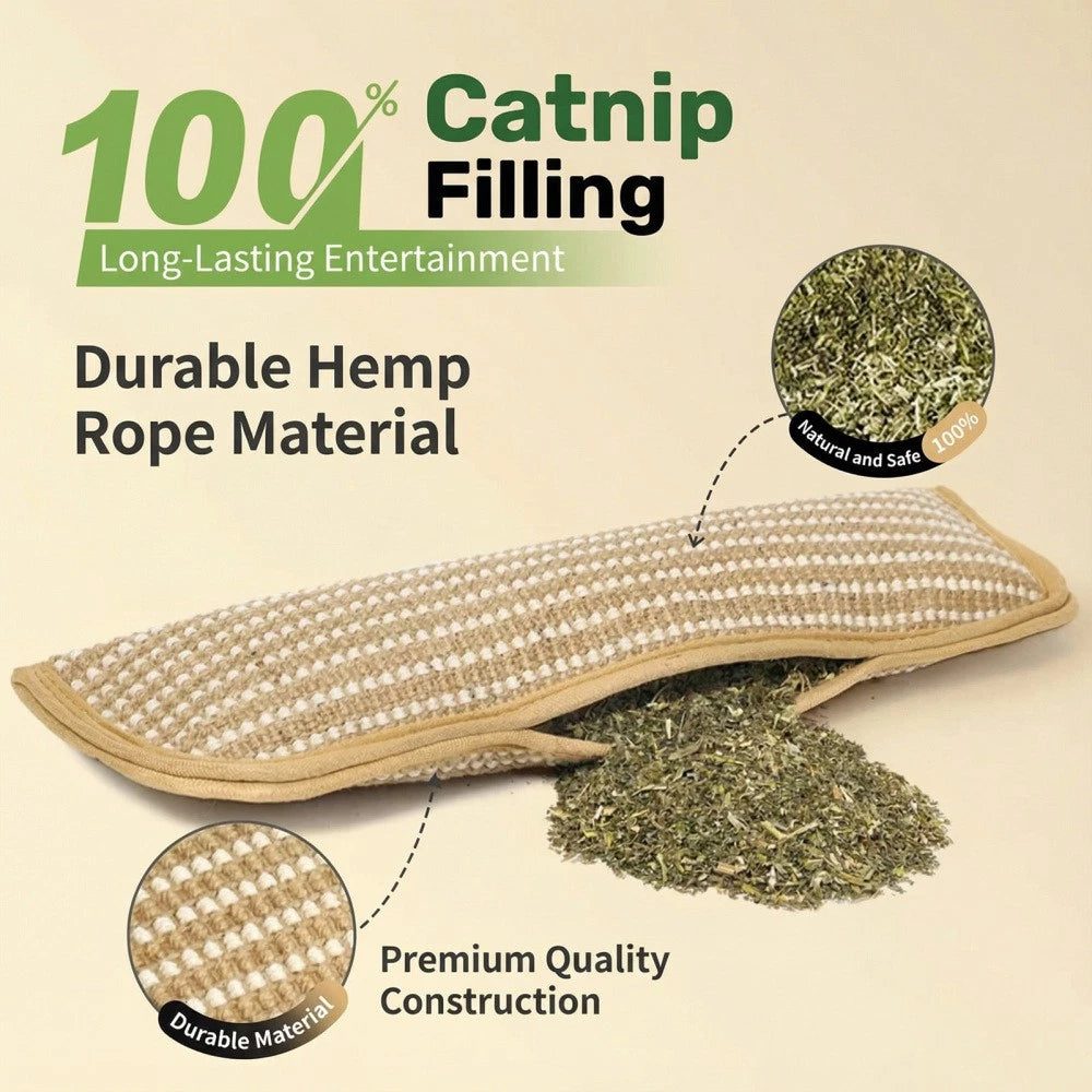Catnip Kicker Pillow — Interactive Chew, Scratch & Play Toy for Indoor Cats