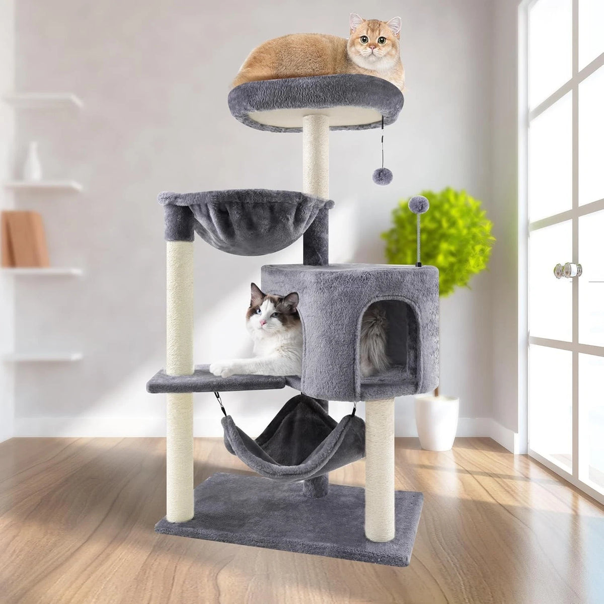 🐱🌳 Climb, Scratch & Snooze — 100cm Multi-Level Cat Tree with Hammock & Cosy Condo