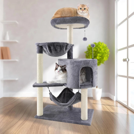 🐱🌳 Climb, Scratch & Snooze — 100cm Multi-Level Cat Tree with Hammock & Cosy Condo
