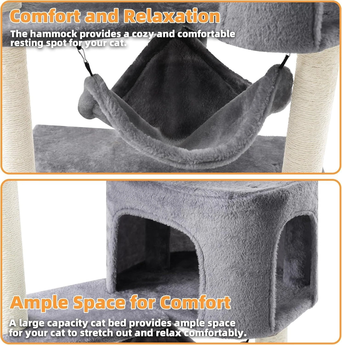 🐱🌳 Climb, Scratch & Snooze — 100cm Multi-Level Cat Tree with Hammock & Cosy Condo