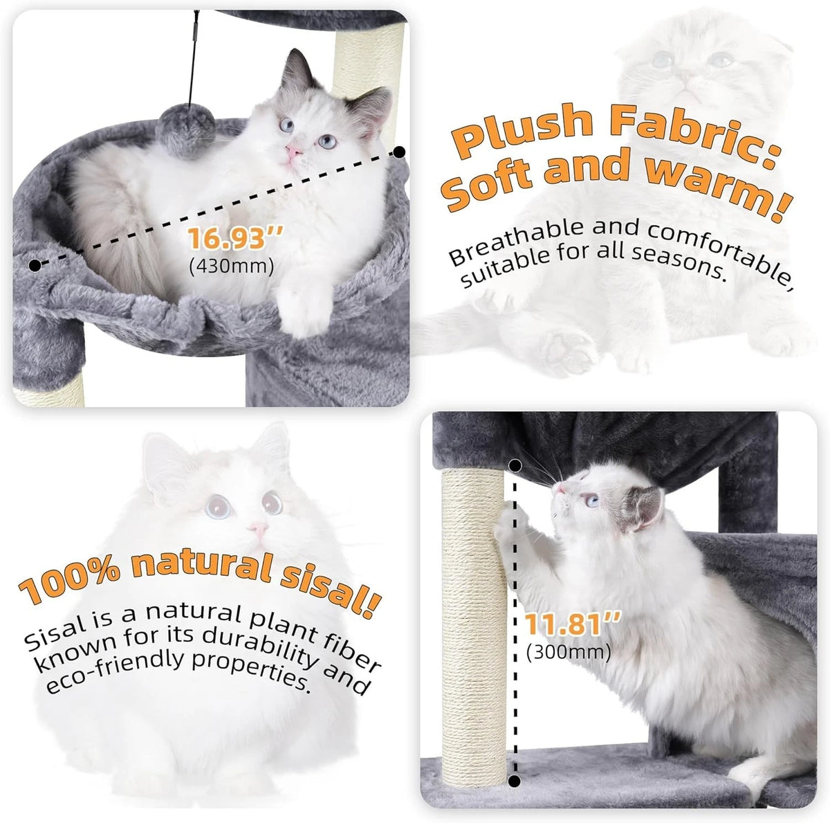 🐱🌳 Climb, Scratch & Snooze — 100cm Multi-Level Cat Tree with Hammock & Cosy Condo