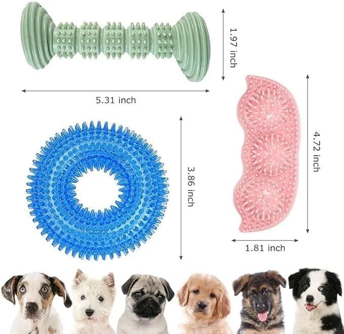 Puppy Teething Toy Set — 6 Pack Chew & Squeaky Toys for Small Dogs