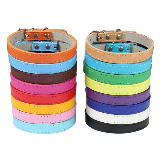 Soft PU Leather Pet Collar – Adjustable Collar for Dogs, Cats, Puppies and Kittens