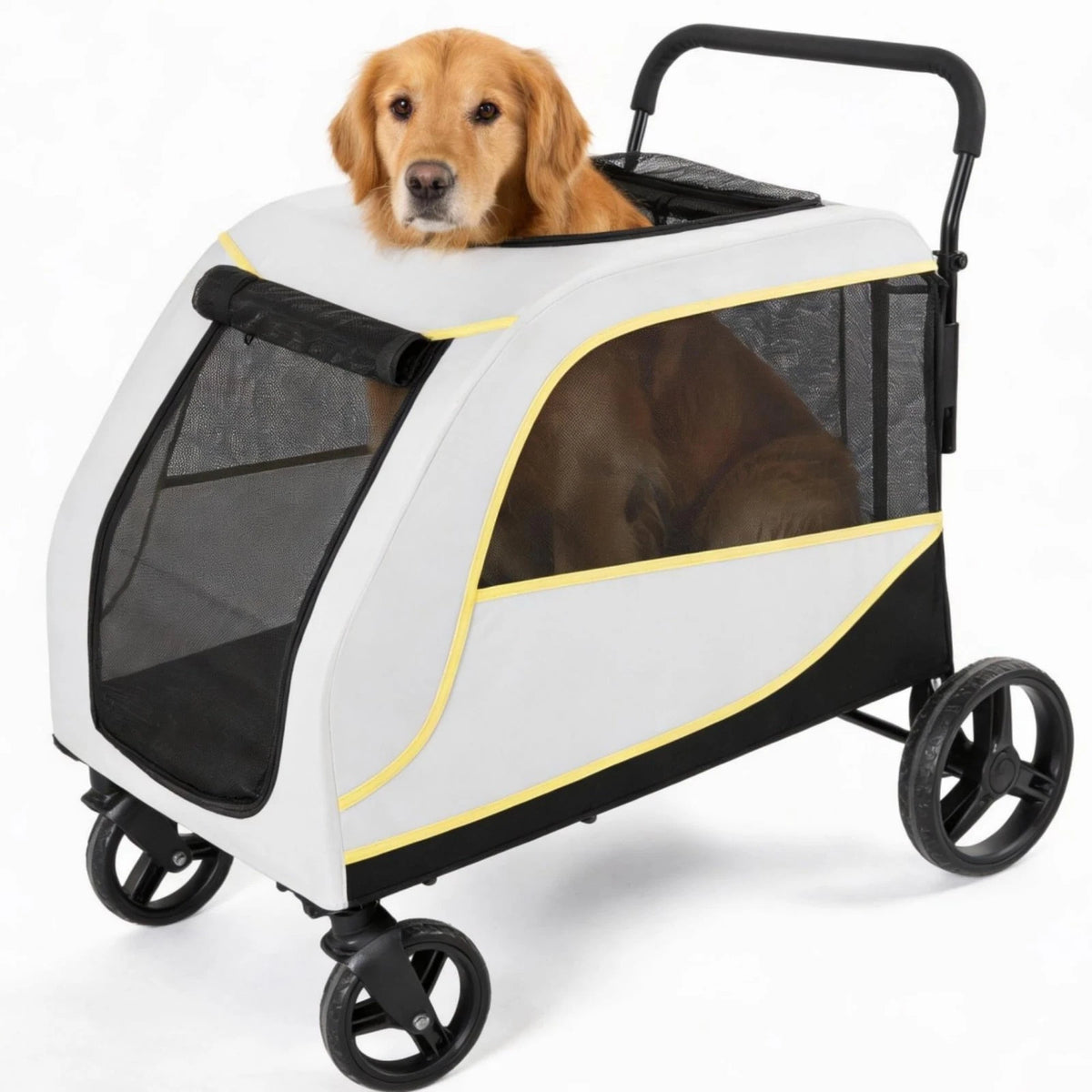 Large Dog Stroller — Foldable 4-Wheel Pet Carrier for Travel & Adventures