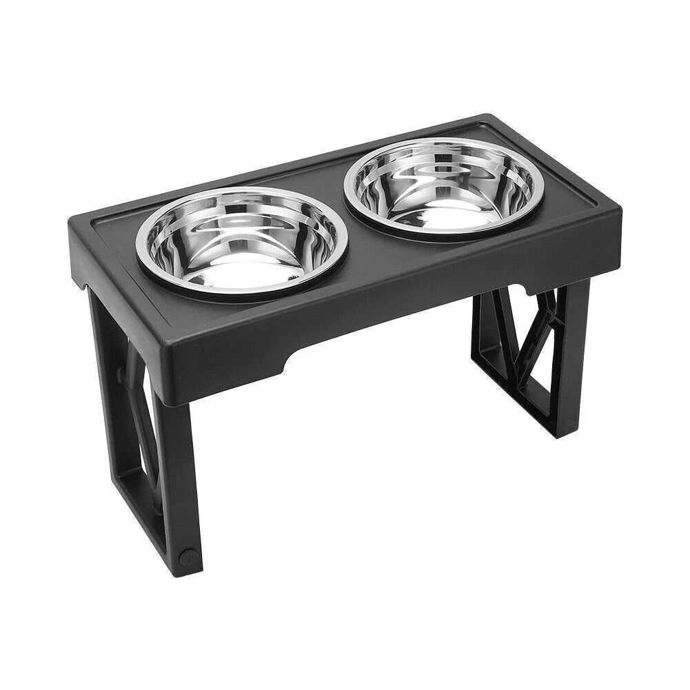 Happy Mealtimes – Adjustable Raised Dog Feeder with Stainless Steel Bowls
