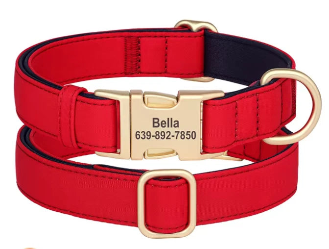 Personalised Dog Collar – Waterproof Custom Name & Phone Number Engraved