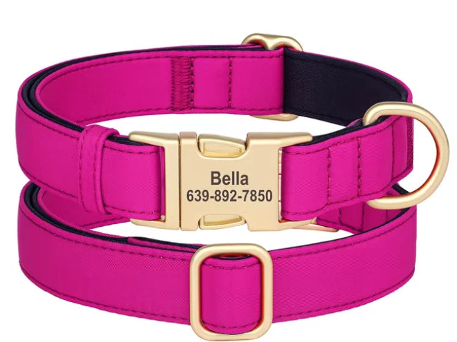 Personalised Dog Collar – Waterproof Custom Name & Phone Number Engraved