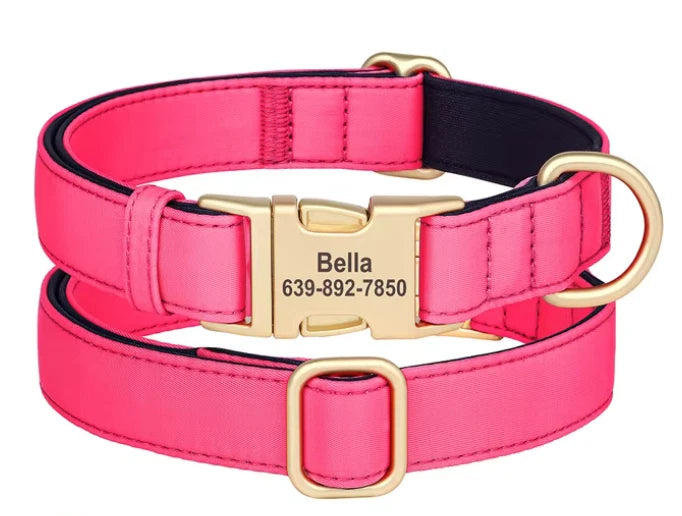 Personalised Dog Collar – Waterproof Custom Name & Phone Number Engraved