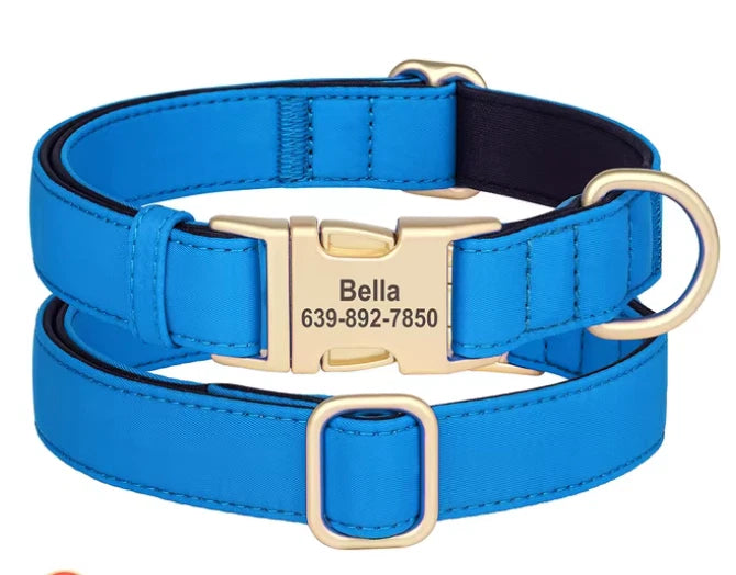 Personalised Dog Collar – Waterproof Custom Name & Phone Number Engraved